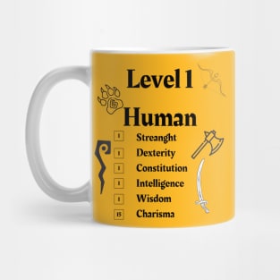 Level 1 Human Funny RPG Mug